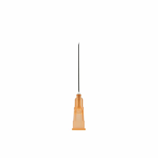 Box of 100 Acucan 25G X 1" (0.5mm x 25mm) Orange Hypodermic Needle