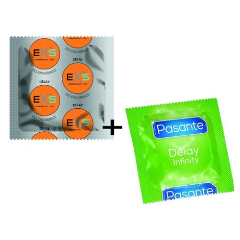 Climax Delay Condoms Combo - EXS Delay Endurance & Pasante Infinity (Delay)