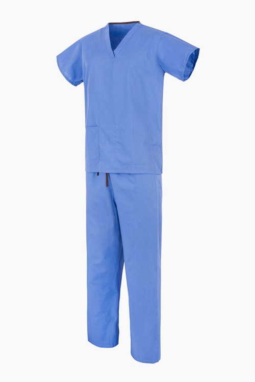 NHS Medical Compliant Reversible Light Blue Scrub Tunic OR/& Trousers ...