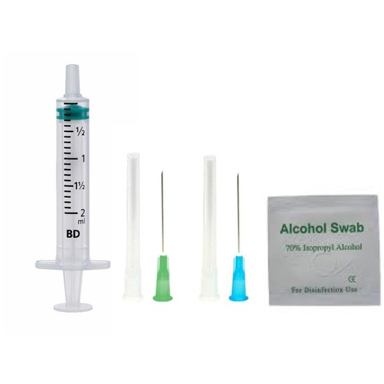 24 Week Injection Cycle Pack - BD Needles (21 + 23g), 2ml Syringes & Swabs