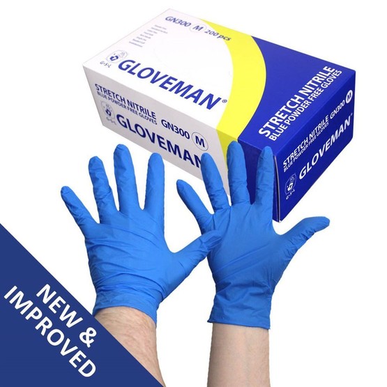 Gloveman Blue Nitrile (200s) Gloves