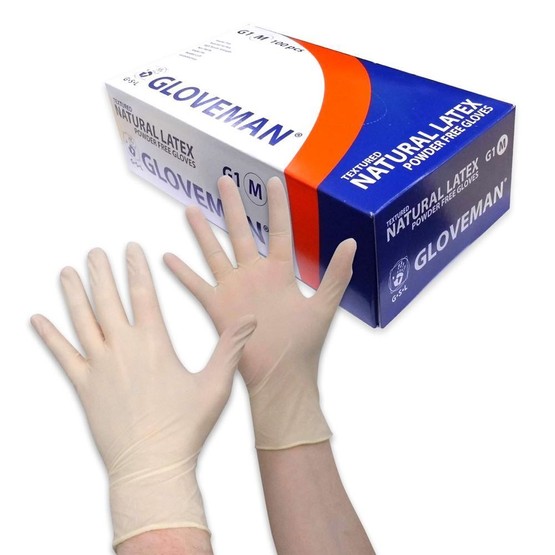 Box of 100 Gloveman Latex Powder Free Gloves