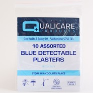 Blue Detectable Assorted Plasters (10)