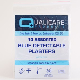 Blue Detectable Assorted Plasters (10)