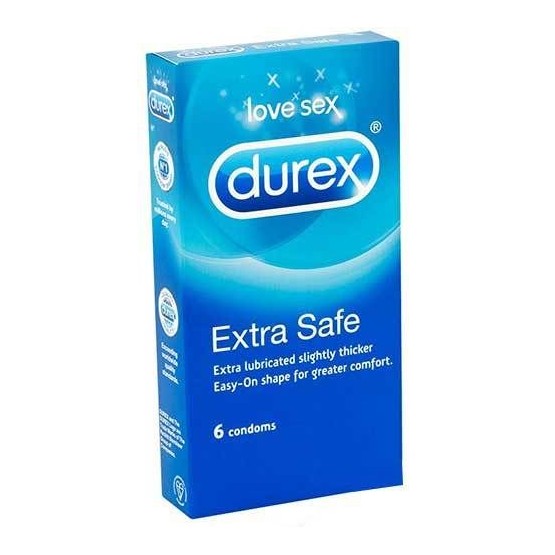 Boxed Condoms - Box of 6 Durex Extra Safe (Thicker more Secure) Condoms