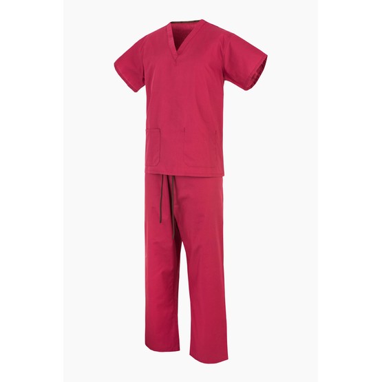 Raspberry NHS Compliant Reversible Scrub Suit Set (Tunic Top + Trousers)