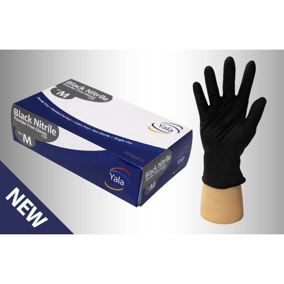 Yala Black Nitrile Powder Free Gloves