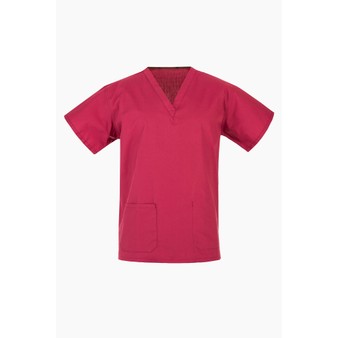 Raspberry NHS Medical Compliant Scrub Suit Tunic (Top Only)