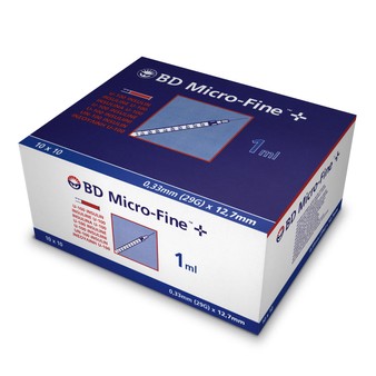 1ml BD Micro-Fine 29G Fixed Needle Insulin Syringes - 12.7 mm Needle