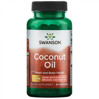 Swanson EFAs Certified Organic Coconut Oil - 1,000mg - 60 Softgel Tablets (EXPIRY 10/21)
