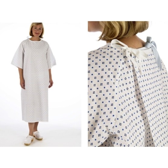 Unisex White Patient Wrap Gown