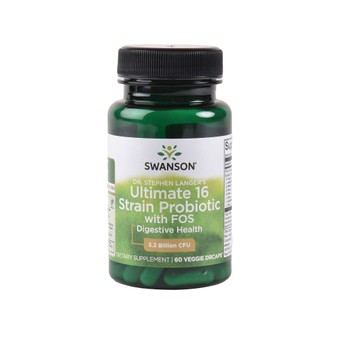 Swanson Probiotics Dr. Stephen Langer's Ultimate 16 Strain Probiotic with FOS 3.2 Billion CFU, 60 Vegetarian DRCapsules
