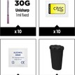 Citric Acid Injection Pack: 10 x 30G Fixed Needle Syringes 1ml & Citric Acid Sachets additional 2