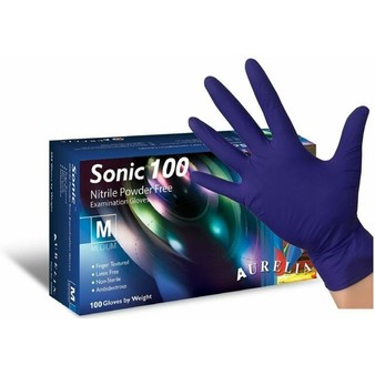 Aurelia Sonic Blue nitrile Gloves Box of 100
