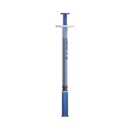 Unisharp 1ml 27 Gauge Fixed Needle Syringe: Blue (12mm Needle)