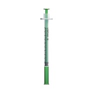Unisharp 1ml 29 Gauge Fixed Needle Syringe: Green (12mm Needle)