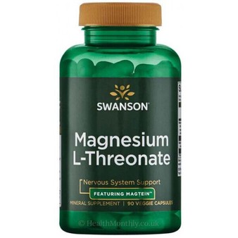 Swanson Magnesium L-Threonate - Featuring Magtein 90 Veg Caps