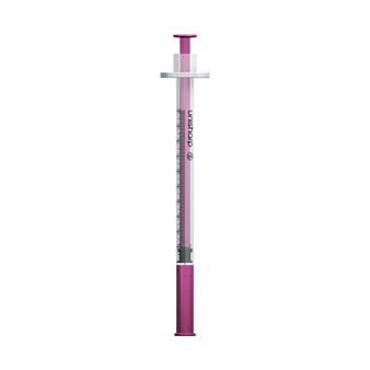 Unisharp 1ml 29 Gauge Fixed Needle Syringe: Pink (12mm Needle)