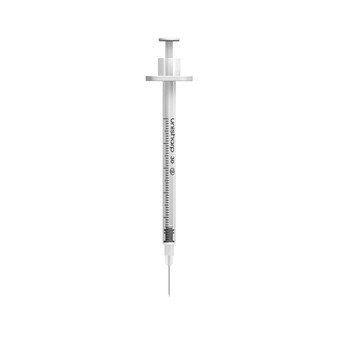 Unisharp 0.5ml 30G 12mm Fixed Needle Syringe: White