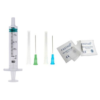 20 Week Injection Cycle Pack - BD Needles (21g + 23g) + 2ml Syringe + Swabs