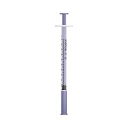 Unisharp 1ml 27 Gauge Fixed Needle Syringe: Violet (12mm Needle)