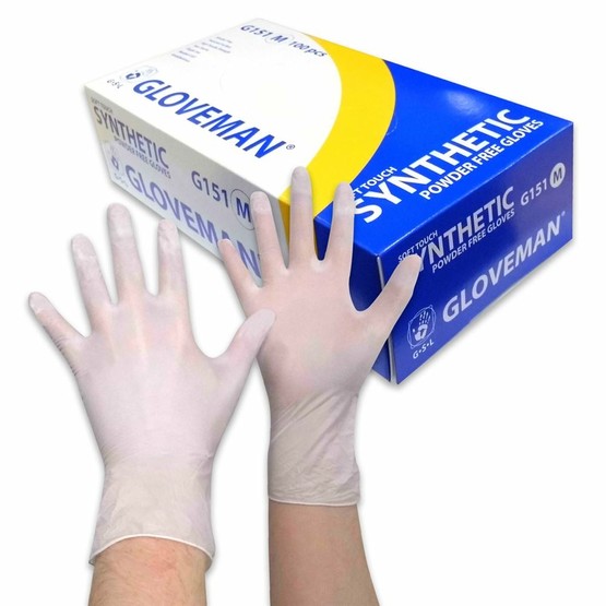 Box of 100 Gloveman Soft Touch Synthetic Powder Free Gloves