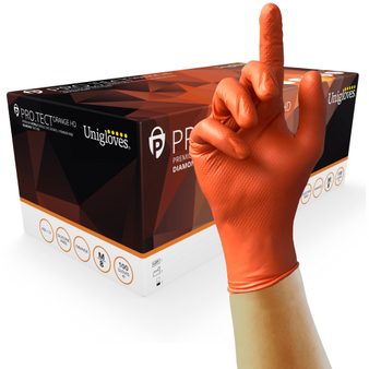 PRO.TECT Orange HD – Heavy Duty Orange Nitrile Gloves