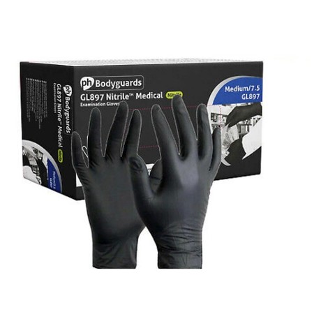 Bodyguards Black Nitrile Gloves - Box of 100 (GL897)