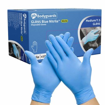 Bodyguards Blue Nitrile Gloves (GL895) Box of 100