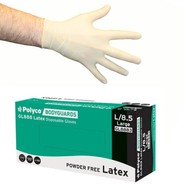 Bodyguards Natural Latex Powder Free Disposable Gloves Box of 100