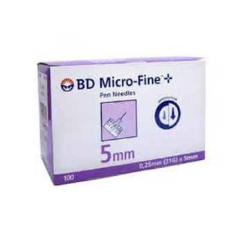 BD Micro-Fine+ Insulin Pen Needle 31g x 5mm - Box of 100