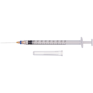 Clickzip Safety Syringe 1ml Fixed Retractable Needle & Syringe Orange 25g x 25mm