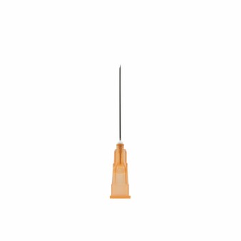 Box of 100 Acucan 25G X 1" (0.5mm x 25mm) Orange Hypodermic Needle