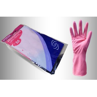 Yala Flock Lined Pink Household Latex Gloves