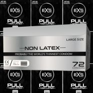 EXS PULL Large Condoms | Hypoallergenic Non-Latex &amp; Silicone Lubricated Box of 72
