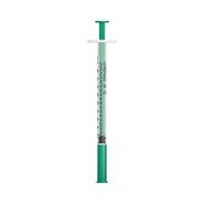 Unisharp 1ml 28G Fixed Needle Syringe: Green (12mm Needle)