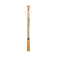 Unisharp 1ml 28G Fixed Needle Syringe: Orange (12mm Needle)
