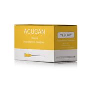 Box of 100 Acucan 30G X 0.5" (0.3mm x 12.7mm) Yellow Hypodermic Needle alternative
