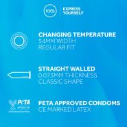 48 Mixed Condoms - 24 x EXS Cooling + 24 x EXS Warming alternative