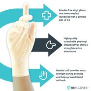 Unigloves Stretch Vinyl Powder &amp; Latex Free Gloves alternative