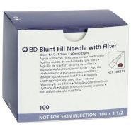 BD Blunt Fill Needle with Filter 18g x 1.5" (1.2mm x 40mm) alternative