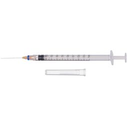 Clickzip Safety Syringe 1ml Fixed Retractable Needle &amp; Syringe Blue 23g x 25mm