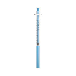 Unisharp 1ml 23G 32mm (1¼ inch) fixed blue needle syringe
