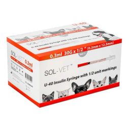 Sol-Vet 0.3ml 30g 0.5 inch U40 Syringe Fixed Needle