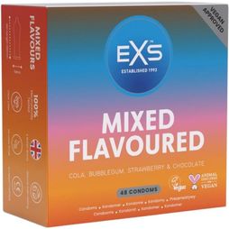 EXS boxed Mixed Flavoured condoms 48