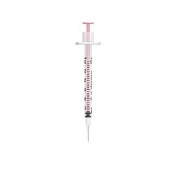 Unisharp 0.3ml 8mm 31G Fixed Needle Syringe: Pink U-100
