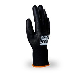 Aurelia 202 Black 13gg PU Palm Coated with Nylon Liner Industrial Gloves