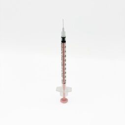 Acufine 32g 0.5ml (0.23mm x 8mm) U-100 Ultra Low Dead Space Fixed Needle &amp; Syringe Pink