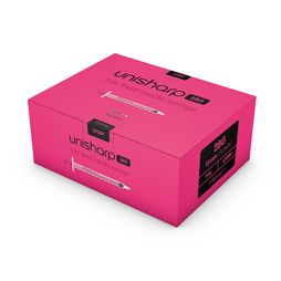 Unisharp 1ml 28G Fixed Needle Syringe: Pink (12mm Needle)