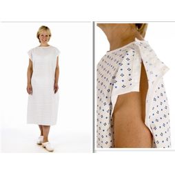 Poppa Fasteners Easy Access Hospital Gown (Green Diamond)